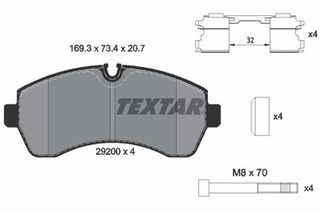 TEXTAR 2920002 Σετ τακάκια, δισκόφρενα Q+ A 004 420 8220 MERCEDES SPRINTER 906