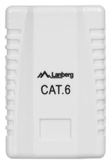 LANBERG SURFACE MOUNTING SOCKET CAT.6 1XRJ45 WHITE-thumb-1