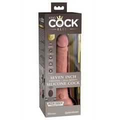 7" Dual Density Vibrating Silicone Cock with Remote Light-thumb-2