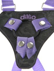 Dillio 7inch Strap-On Suspender Harness Set - Purple-thumb-3