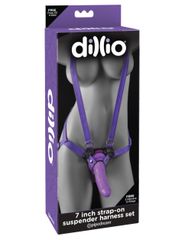 Dillio 7inch Strap-On Suspender Harness Set - Purple-thumb-8