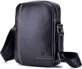 Bull Captain Δερμάτινο τσαντάκι ώμου DJB 228 μαύρο