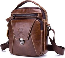 Bull Captain Δερμάτινο τσαντάκι ώμου DJB 041 καφέ