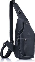 Bull Captain Δερμάτινο τσαντάκι body XB 019 μαύρο