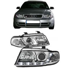 Μπροστινά Φανάρια Set Για Audi A4 B5 94-98 DRL Χρωμίου H1/H1 Sonar