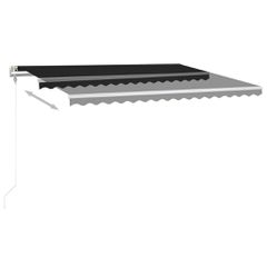 vidaXL Τέντα Συρόμενη Χειροκίνητη με LED Ανθρακί 4,5x3,5 μ.-thumb-4