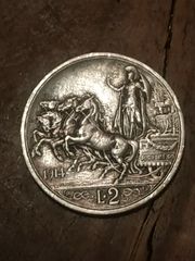 Σπάνιο Ιταλικό νόμισμα του1914 και Ισπανικό του Ναπολέοντα του 1864
