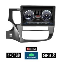 KIROSIWA 4+64GB MITSUBISHI OUTLANDER (μετά το 2013) Android οθόνη αυτοκίνητου 4GB με GPS WI-FI (ηχοσύστημα αφής 10" ιντσών OEM Youtube Playstore MP3 USB Radio Bluetooth Mirrorlink DSP 4x60W Apple Carp