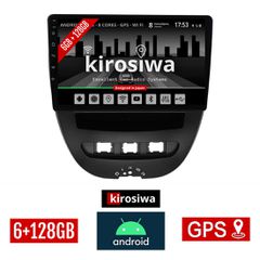 KIROSIWA 6+128GB PEUGEOT 107 (2005 - 2014) Android οθόνη αυτοκίνητου 6GB με GPS WI-FI (ηχοσύστημα αφής 10" ιντσών OEM Youtube Playstore MP3 USB Radio Bluetooth Mirrorlink DSP Apple Carplay Android Aut