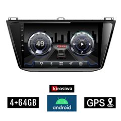 KIROSIWA 4+64GB Volkswagen TIGUAN (μετά 2016) Android οθόνη αυτοκίνητου 4GB με GPS WI-FI (VW ηχοσύστημα αφής 10" ιντσών OEM Youtube Playstore USB Radio Bluetooth Mirrorlink DSP 4x60W Apple Carplay And