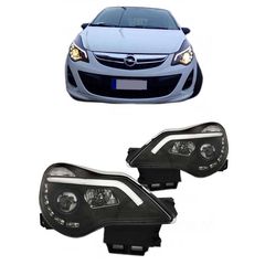 Μπροστινά Φανάρια Set Για Opel Corsa D 11-14 TRU DRL Tube Lights Μαύρα H1/H1 Sonar