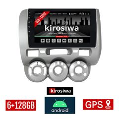 KIROSIWA 6+128GB HONDA JAZZ (2002 - 2008) Android οθόνη αυτοκίνητου 6GB με GPS WI-FI (ηχοσύστημα αφής 9" ιντσών OEM Youtube Playstore MP3 USB Radio Bluetooth Mirrorlink DSP Apple Carplay Android