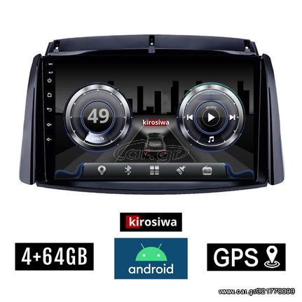 KIROSIWA 4+64GB RENAULT KOLEOS (2006-2017) Android οθόνη αυτοκίνητου 4GB με GPS WI-FI (ηχοσύστημα αφής 9" ιντσών OEM Youtube Playstore MP3 USB Radio Bluetooth Mirrorlink  DSP 4x60W Apple Carplay