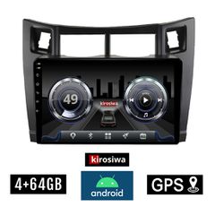 KIROSIWA 4+64GB TOYOTA YARIS (2006 - 2011) Android οθόνη αυτοκίνητου 4GB με GPS WI-FI ( TOYOTA ηχοσύστημα αφής 9" ιντσών OEM Youtube Playstore MP3 USB Radio Bluetooth Mirrorlink DSP 4x60W Apple Carpla