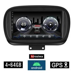 KIROSIWA 4+64GB FIAT 500X (μετά το 2014) Android οθόνη αυτοκίνητου 4GB με GPS WI-FI (ηχοσύστημα αφής 9" ιντσών OEM Youtube Playstore MP3 USB Radio Bluetooth Mirrorlink  DSP 4x60W Apple Carplay An