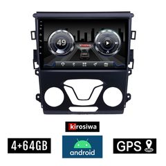 KIROSIWA 4+64GB FORD MONDEO (μετά το 2013) Android οθόνη αυτοκίνητου 4GB με GPS WI-FI (ηχοσύστημα αφής 9" ιντσών OEM Youtube Playstore MP3 USB Radio Bluetooth Mirrorlink  DSP 4x60W Apple Carplay