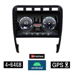 KIROSIWA 4+64GB PORSCHE CAYENNE (2002 - 2011) Android οθόνη αυτοκίνητου 4GB με GPS WI-FI (ηχοσύστημα αφής 9" ιντσών OEM Youtube Playstore MP3 USB Radio Bluetooth Mirrorlink DSP 4x60W Apple Carplay And