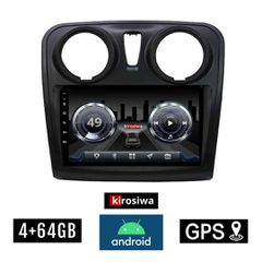 KIROSIWA 4+64GB DACIA SANDERO (2012 - 2019) Android οθόνη αυτοκίνητου 4GB με GPS WI-FI (ηχοσύστημα αφής 9" ιντσών OEM Youtube Playstore MP3 USB Radio Bluetooth Mirrorlink DSP 4x60W Apple Carplay Andro