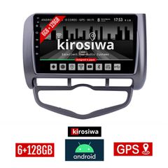 KIROSIWA 6+128GB HONDA JAZZ (2002 - 2008) CLIMA Android οθόνη αυτοκίνητου 6GB με GPS WI-FI (ηχοσύστημα αφής 9" ιντσών OEM Youtube Playstore MP3 USB Radio Bluetooth Mirrorlink DSP Apple Carplay Android