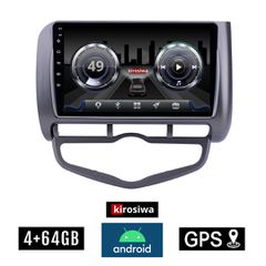 KIROSIWA 4+64GB HONDA JAZZ (2002 - 2008) CLIMA Android οθόνη αυτοκίνητου 4GB με GPS WI-FI (ηχοσύστημα αφής 9" ιντσών OEM Youtube Playstore MP3 USB Radio Bluetooth Mirrorlink DSP 4x60W Apple Carplay An