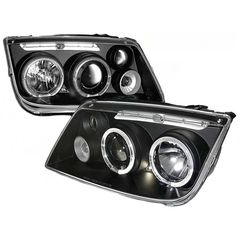 Μπροστινά Φανάρια Set Για Vw Bora 98-05 Angel Eyes & Led Μαύρα H1/H1/H3 Sonar