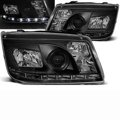 Μπροστινά Φανάρια Set Για Vw Bora 98-05 DRL Μαύρα H1/H1/H7 Sonar