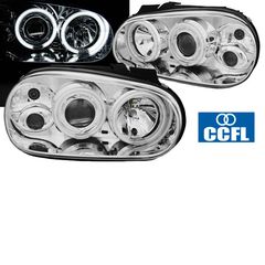 Μπροστινά Φανάρια Set Για Vw Golf IV (4) 97-03 ccfl Angel Eyes Χρωμίου H7/H1/H3 Sonar