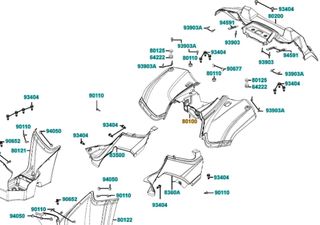 Φτερό Πίσω Ασπρο Kymco Mxu.300 2005 - 2005 80100-LCA5-E00-HGR