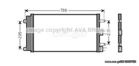 ΨΥΓΕΙΟ A/C FIAT DOBLO 2005- , 1400CC, 1600CC, (585Χ311Χ16) ΣΕ AVA FT5342, 51758873, 51801843, 940061, 35752, 830000P, CF20435, DCN09042