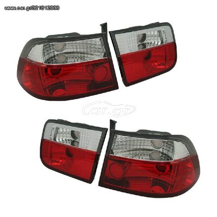 Πισινά Φανάρια Set Για Honda Civic 96-01 2D Κόκκινο/Crystal Sonar