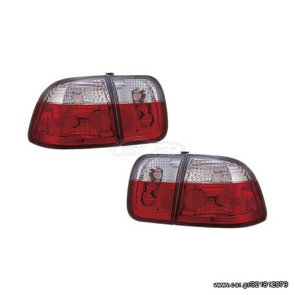 Πισινά Φανάρια Set Για Honda Civic 96-01 4D Κόκκινο/Crystal Sonar