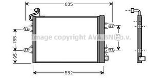 ΨΥΓΕΙΟ A/C SKODA FABIA I, FABIA II 1999-2010, ROOMSTER 2006-2015 (490X363X16) 5Z0820411, 5Z0820411D, 5Z0820411E, 6Q0820411A, 6Q0820411B, 6Q0820411E, 6Q0820411G, 6Q0820411H, 6Q0820411J, 6Q0820411K