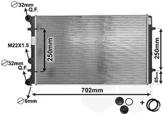 Ψυγείο AUDI A3 8L TT 96-06 SEAT LEON TOLEDO II 98-06 SCODA OCTAVIA I 96-10 VW BORA I GOLF IV POLO 97-06 - 03002129