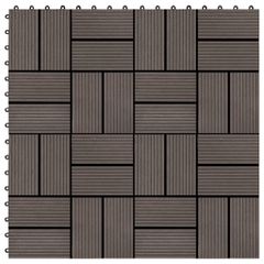 vidaXL Πλακάκια Deck 22 τεμ. Σκούρο Καφέ 30 x 30 εκ. 2 μ² από WPC