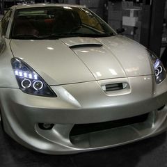Μπροστινά Φανάρια Set Για Toyota Celica T230 99-05 Angel Eyes & Led Μαύρα H3/H1 Manual Junyan