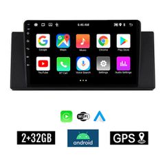 KIROSIWA 2+32GB BMW X5 E53 (1999 - 2006) Android οθόνη αυτοκίνητου 2GB με GPS WI-FI (ηχοσύστημα αφής 9" ιντσών OEM Youtube Playstore MP3 USB Radio Bluetooth Mirrorlink Χ5 (Ε53) εργοστασιακή, 4x60W, AU