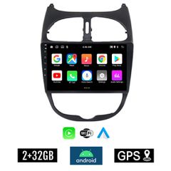 KIROSIWA 2+32GB PEUGEOT 206 (1998 - 2006) Android οθόνη αυτοκίνητου 2GB με GPS WI-FI (ηχοσύστημα αφής 9" ιντσών OEM Youtube Playstore MP3 USB Radio Bluetooth Mirrorlink εργοστασιακή, 4x60W, AUX) DX-71