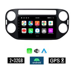 KIROSIWA 2+32GB Volkswagen TIGUAN (2009 - 2016) Android οθόνη αυτοκίνητου 2GB με GPS WI-FI (VW ηχοσύστημα αφής 9" ιντσών OEM Youtube Playstore MP3 USB Radio Bluetooth Mirrorlink μαύρο, 4x60W) CR-3838