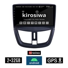 KIROSIWA 2+32GB PEUGEOT 207 (μετά το 2007) Android οθόνη αυτοκίνητου 2GB με GPS WI-FI (ηχοσύστημα αφής 9" ιντσών OEM Youtube Playstore MP3 USB Radio Bluetooth Mirrorlink εργοστασιακή, 4x60W, AUX)