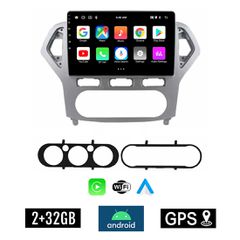 KIROSIWA 2+32GB FORD MONDEO (2007 - 2010) Android οθόνη αυτοκίνητου 2GB με GPS WI-FI (ηχοσύστημα αφής 10" ιντσών OEM Youtube Playstore MP3 USB Radio Bluetooth Mirrorlink εργοστασιακή, 4x60W, AUX, ασημ