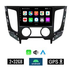 KIROSIWA 2+32GB MITSUBISHI L200 (2015-2019) A/C Android οθόνη αυτοκίνητου 2GB με GPS WI-FI (ηχοσύστημα αφής 9" ιντσών OEM Youtube Playstore MP3 USB Radio Bluetooth Mirrorlink εργοστασιακή, 4x60W, AUX)