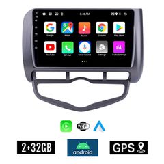 KIROSIWA 2+32GB HONDA JAZZ (2002 - 2008) CLIMA Android οθόνη αυτοκίνητου 2GB με GPS WI-FI (ηχοσύστημα αφής 9" ιντσών OEM Youtube Playstore MP3 USB Radio Bluetooth Mirrorlink εργοστασιακή, 4x60W, AUX)