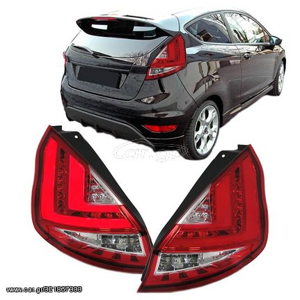 Πισινά Φανάρια Set Για Ford Fiesta 08-12 Led Bar Κόκκινο/Crystal JunYan