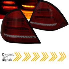 Πισινά Φανάρια Set Για Mercedes-Benz C-Class W203 00-04 Led Bar Dynamic Κόκκινο/Φιμέ JunYan
