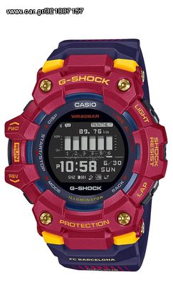 Ρολόι Casio G-Shock Smartwatch Bluetooth Limited Edition FC Barcelona με μωβ λουράκι GBD-100BAR-4ER