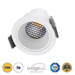GLOBOSTAR® PLUTO-S 60249 Χωνευτό Downlight Σποτ με Honeycomb Anti Glare Reflector LED 7W 875lm 38° AC 220-240V IP20 Θερμό Λευκό 2700K - Bridgelux COB Chip & TÜV SÜD Driver - Λευκό Ματ - Μ6.4 x Π6.4 x