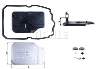 MAHLE HX 230 KIT Υδραυλ. φίλτρο, αυτόμ. κιβ. ταχυτ.,  A222 277 2000 SET