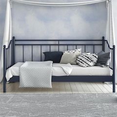 Κρεβάτι Μονό Μεταλλικό Καναπές  Davero με Τάβλες, 90x190cm, Silk
