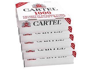 Τσιγαροσωλήνες Cartel Filtered Cigarette Tubes King Size των 5Χ1000 - κιβώτιο με άδεια τσιγαρα