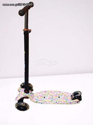 Ηλεκτρικά Πατίνια 2024 Τρίτροχο Scooter  Με Φωτάκια Στις Ρόδες ροζ